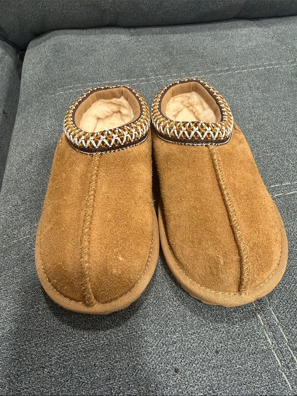 UGG Chestnut Suede Shearling Slip-On Clog